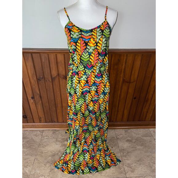 Fifa World Cup Dresses & Skirts - Womens Fifa World Cup Brasil 2014 Tropical Leaf‎ Sleeveless Maxi Dress PP